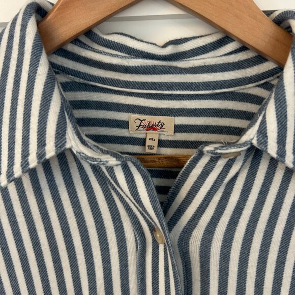Faherty Legend™ Sweater Shirt in Navy Blazer Stripe, Size Medium - Picture 2 of 9